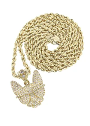 10K Yellow Gold Dog With Glasses Necklace | Appx. 15.8 Grams