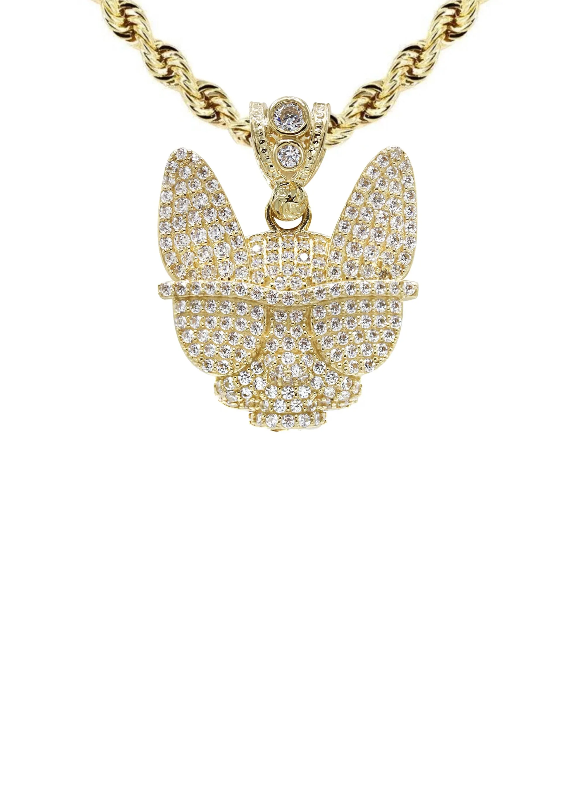 10K Yellow Gold Dog With Glasses Necklace | Appx. 15.8 Grams