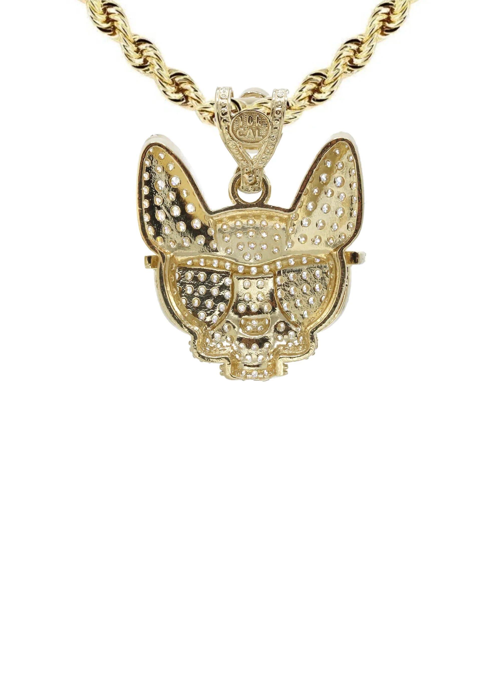10K Yellow Gold Dog With Glasses Necklace | Appx. 15.8 Grams