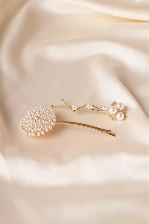 12pcs Gold Pearled Elegant Style Bobby Pins