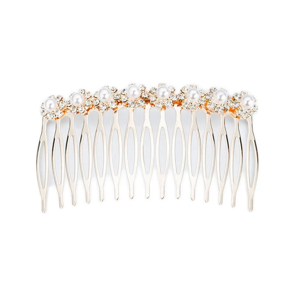 2018-2020 The most popular fashion Bridal hair accessories rhinestone pearl alloy hair comb wedding hairpin (02)