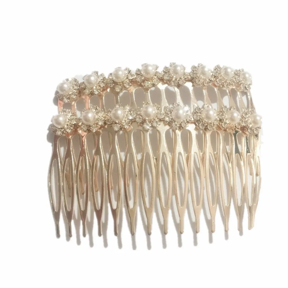 2018-2020 The most popular fashion Bridal hair accessories rhinestone pearl alloy hair comb wedding hairpin (02)