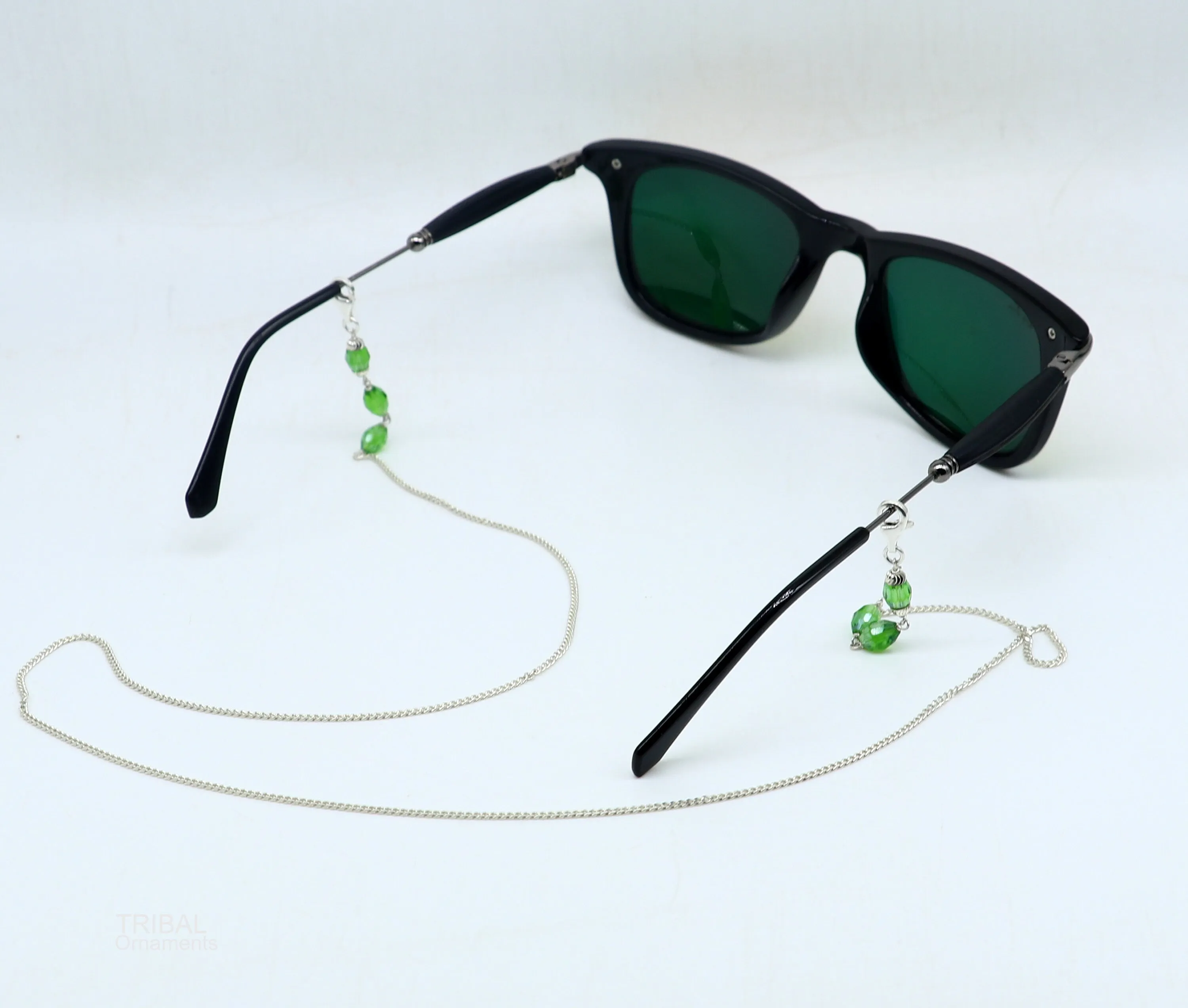 25" long Sterling silver Face Mask Chain ,Eyeglass Glasses Chains, cuban link chain Women Stylish Sunglass Eyeglass Cord mask chain ch138