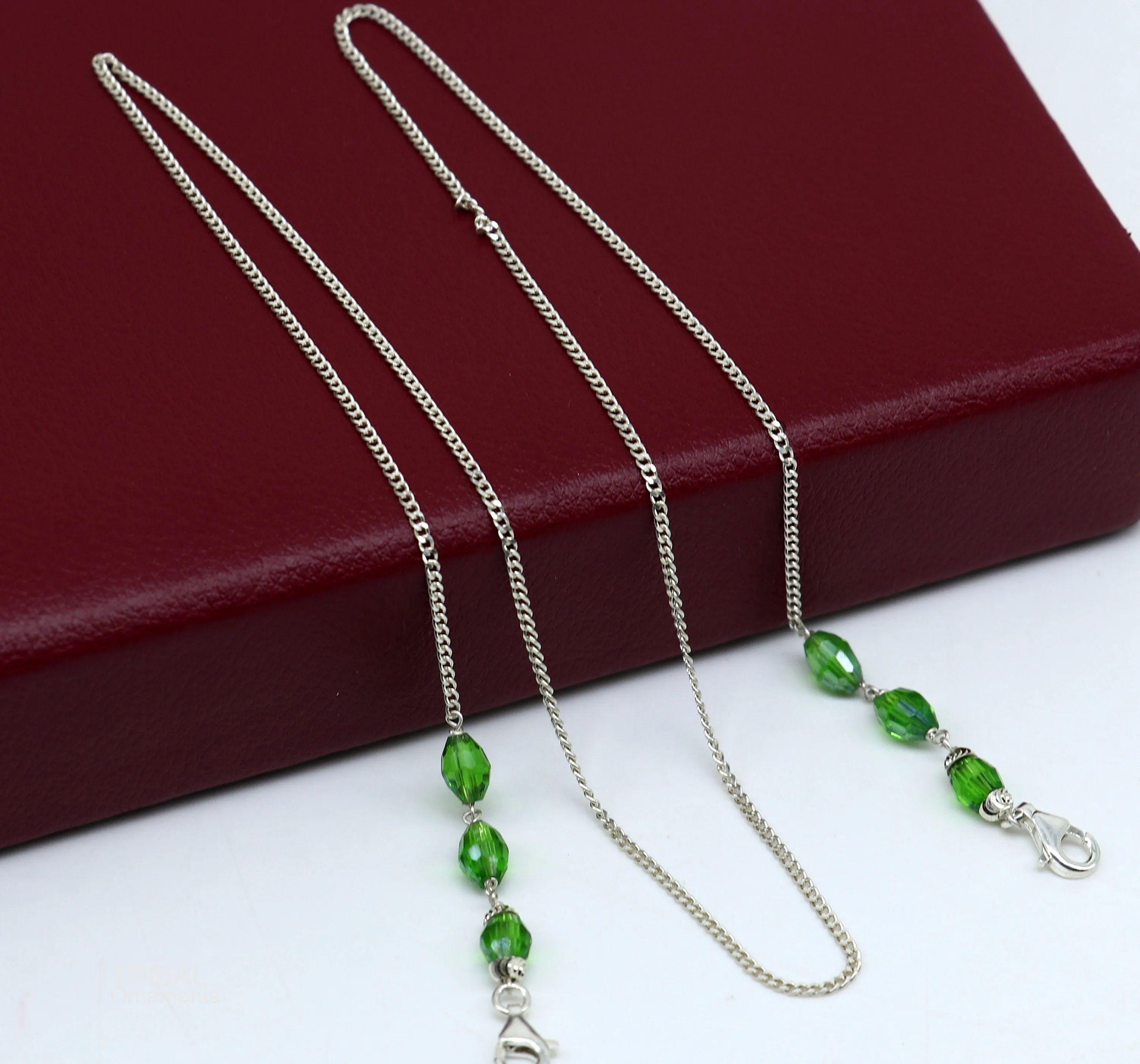 25" long Sterling silver Face Mask Chain ,Eyeglass Glasses Chains, cuban link chain Women Stylish Sunglass Eyeglass Cord mask chain ch138
