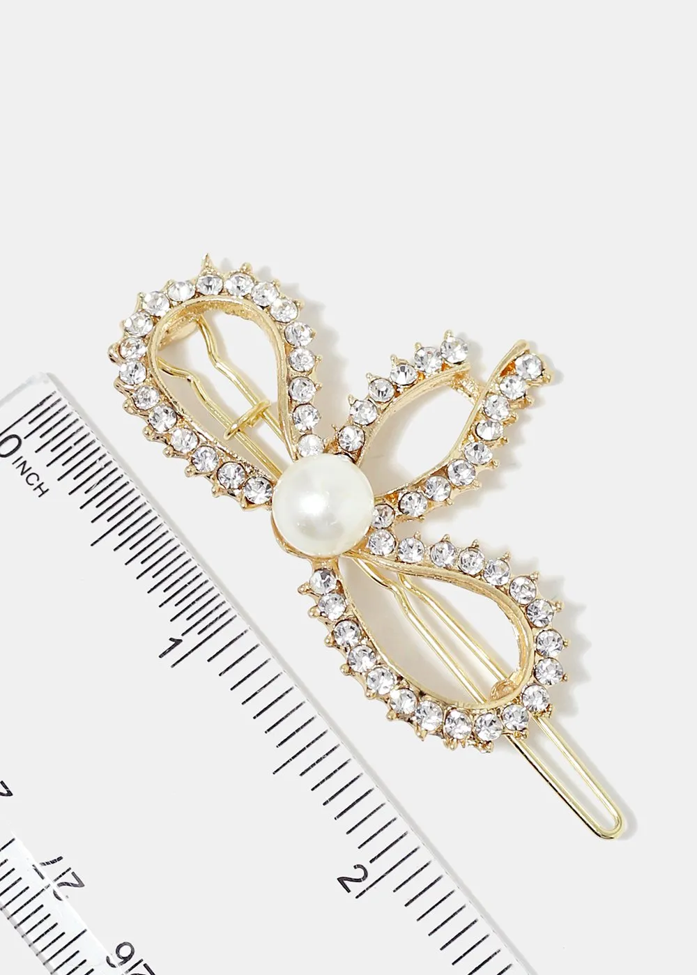3-Piece Rhinestone Bow Hair Pins
