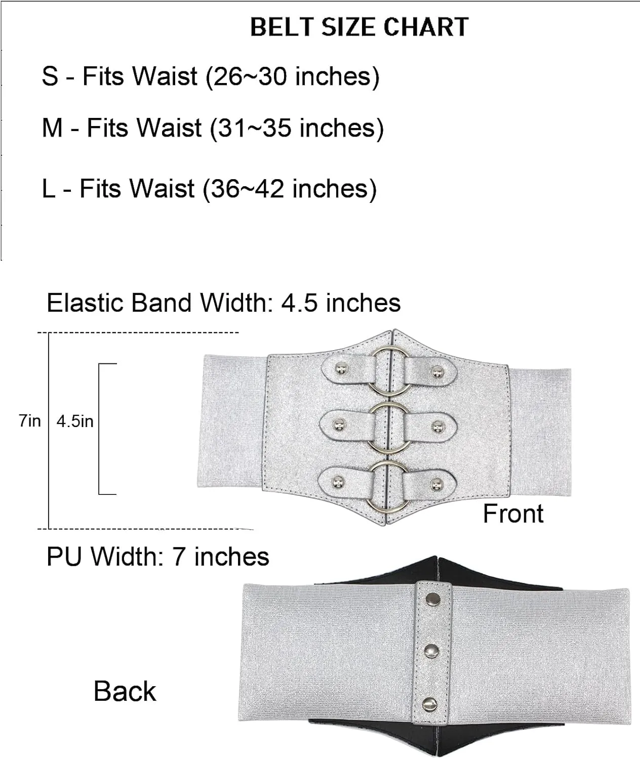 ALAIX Women's Corset Belt Extra Wide Stretchy Belts Elastic Waspie Waist Belts for Cosplay Halloween Costume Belts for Women