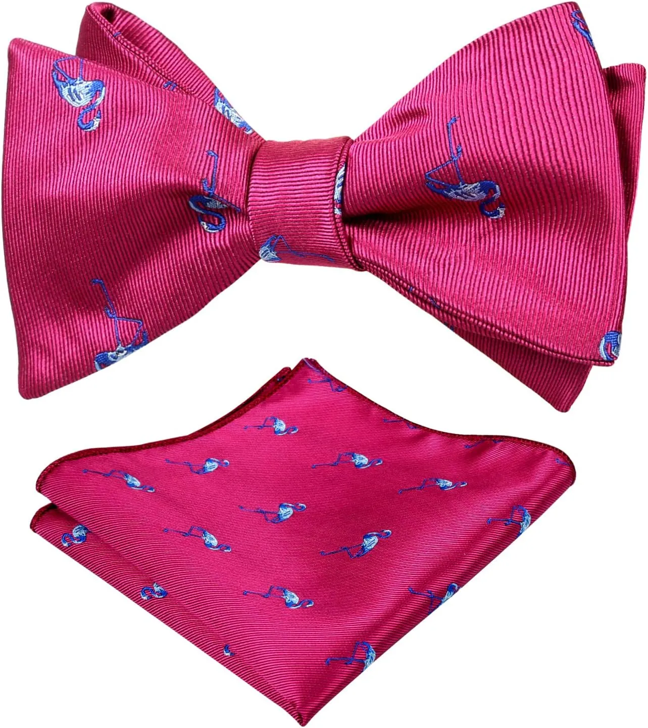 Alizeal Men's Self-tied Solid Color/Animal Pattern Bow Tie and Pocket Square Set