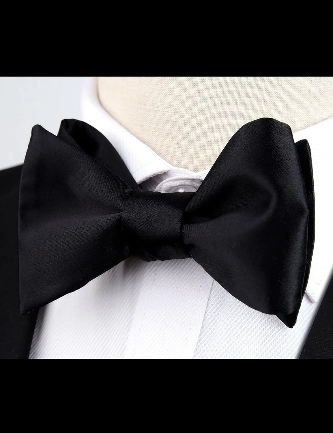 Alizeal Mens Solid Self Bow Tie Jacquard Woven Bowtie for Men Tuxedo