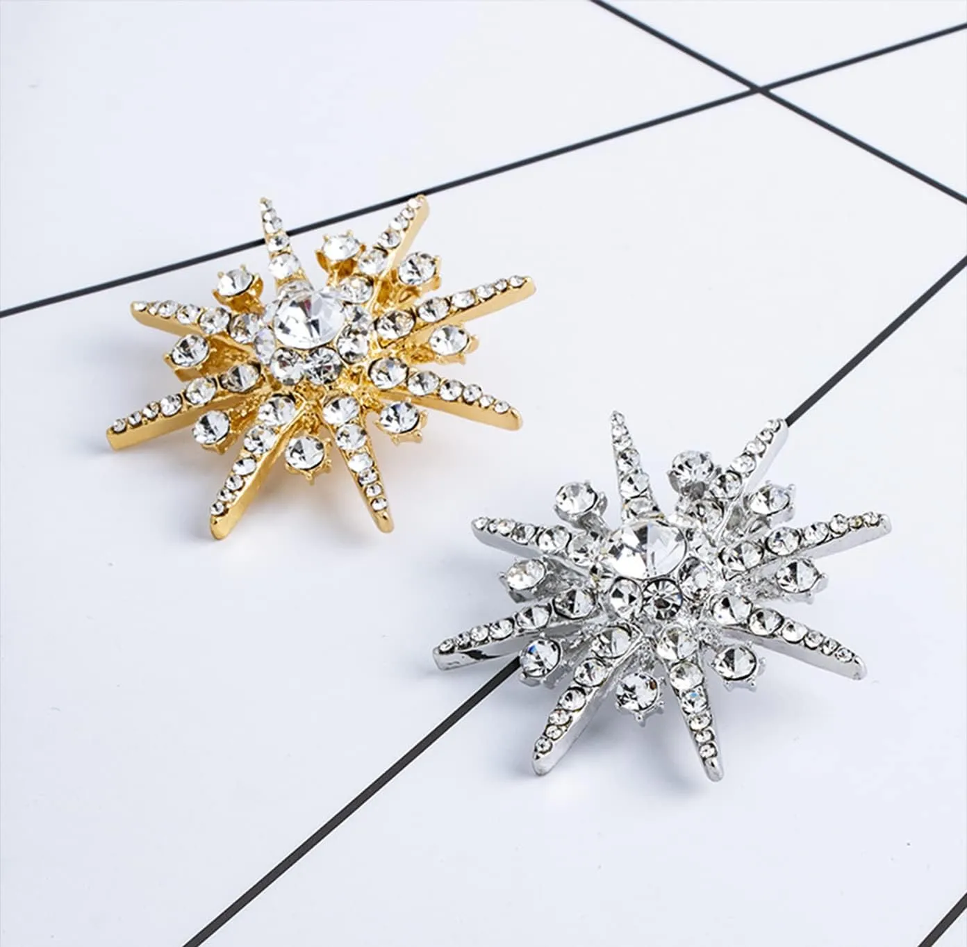 Austrian Crystals Snowflakes Vintage Star Brooch for Women & Men - Birthday &