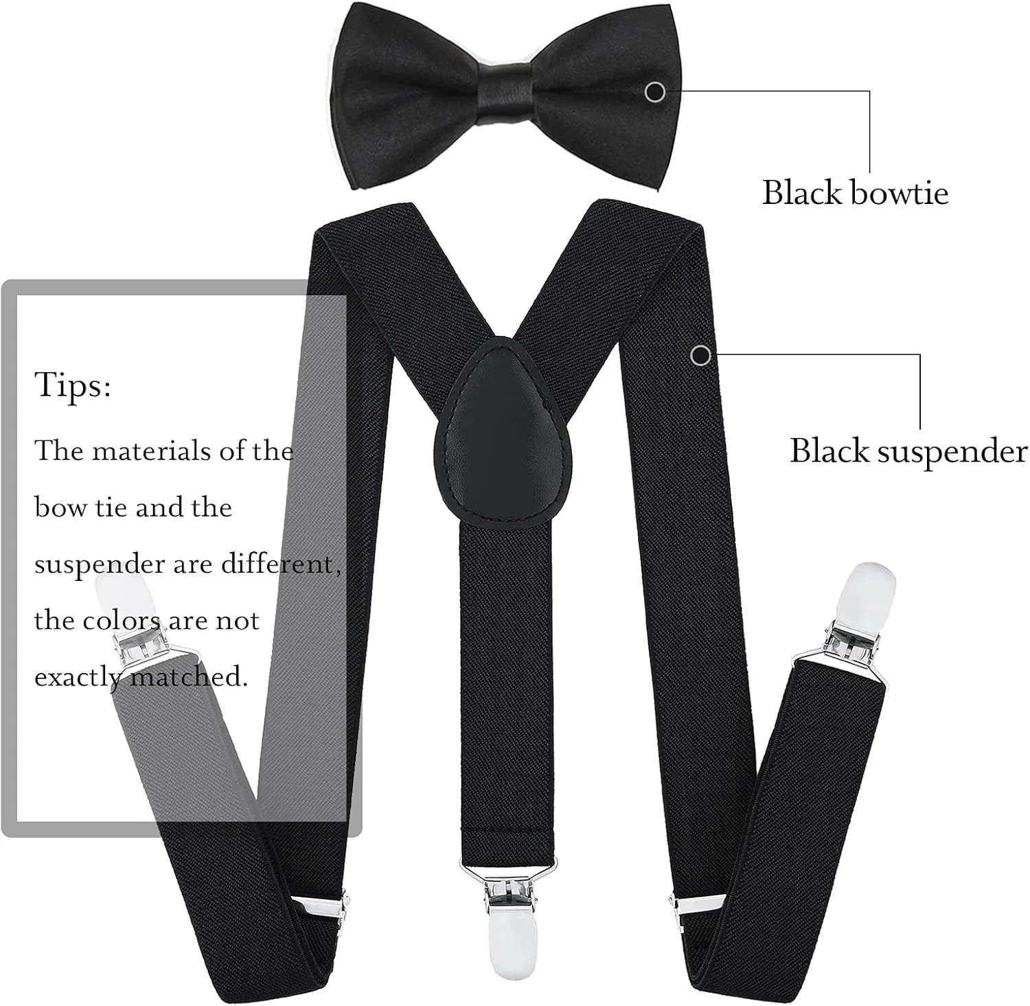 AWAYTR Child Kids Suspenders Bowtie Set - Adjustable Suspender Set for Boys and Girls