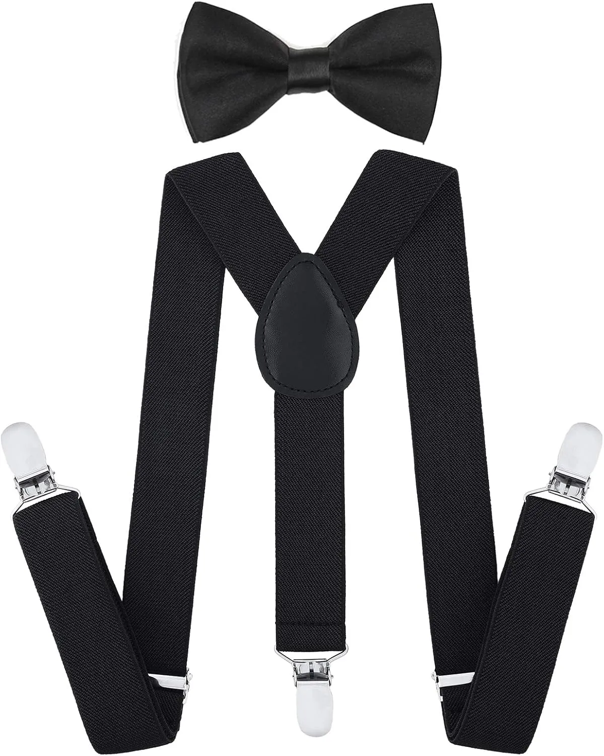 AWAYTR Child Kids Suspenders Bowtie Set - Adjustable Suspender Set for Boys and Girls
