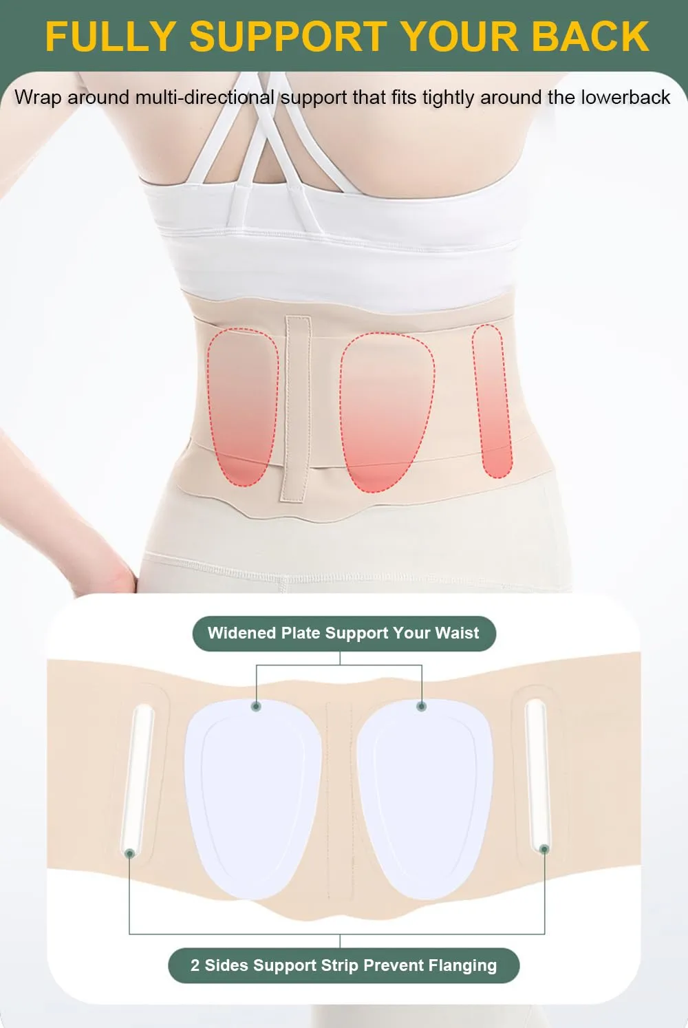 Back Brace for Lower Back Pain Women Men, Waist Support Back Support Brace Back Brace for Men Lower Back Pain Relief Products, Back Belt Sciatica Pain Relief Back Brace for Women Men (Beige, Large)