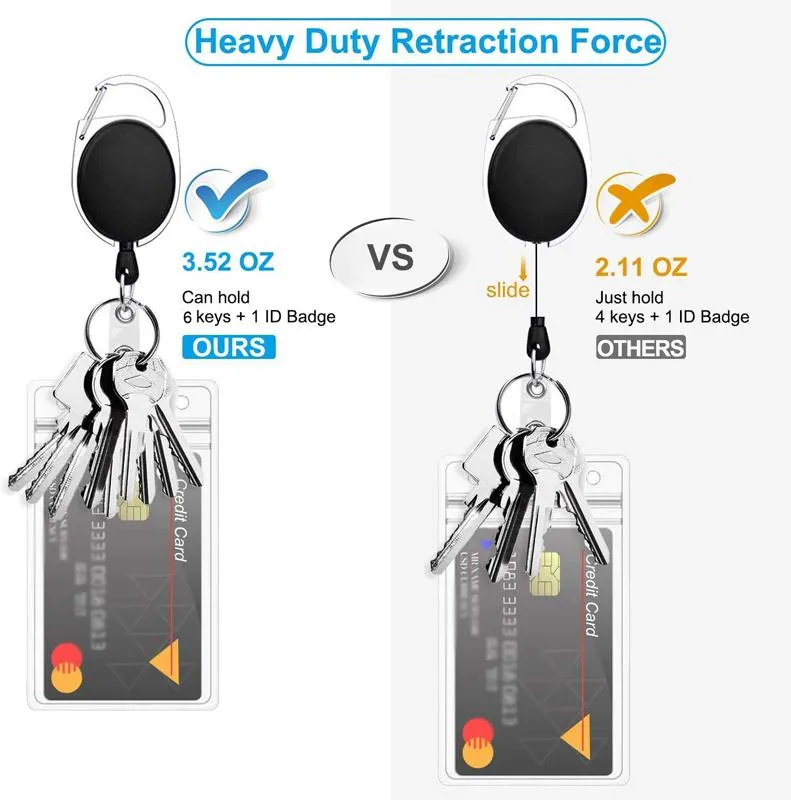 Badge and KeyHolder Retractable Reel Clip and Strap