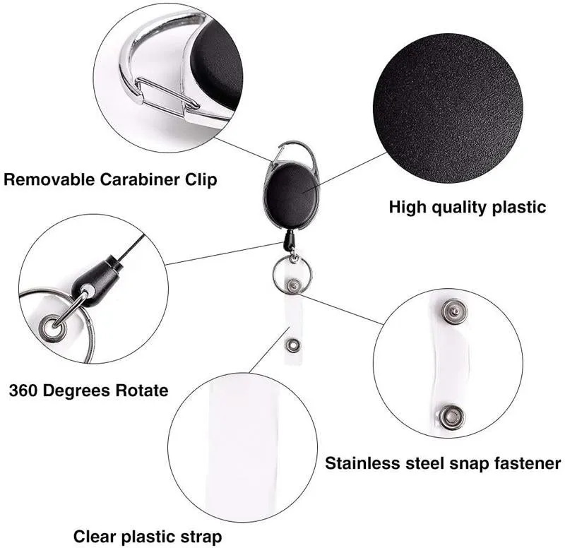 Badge and KeyHolder Retractable Reel Clip and Strap
