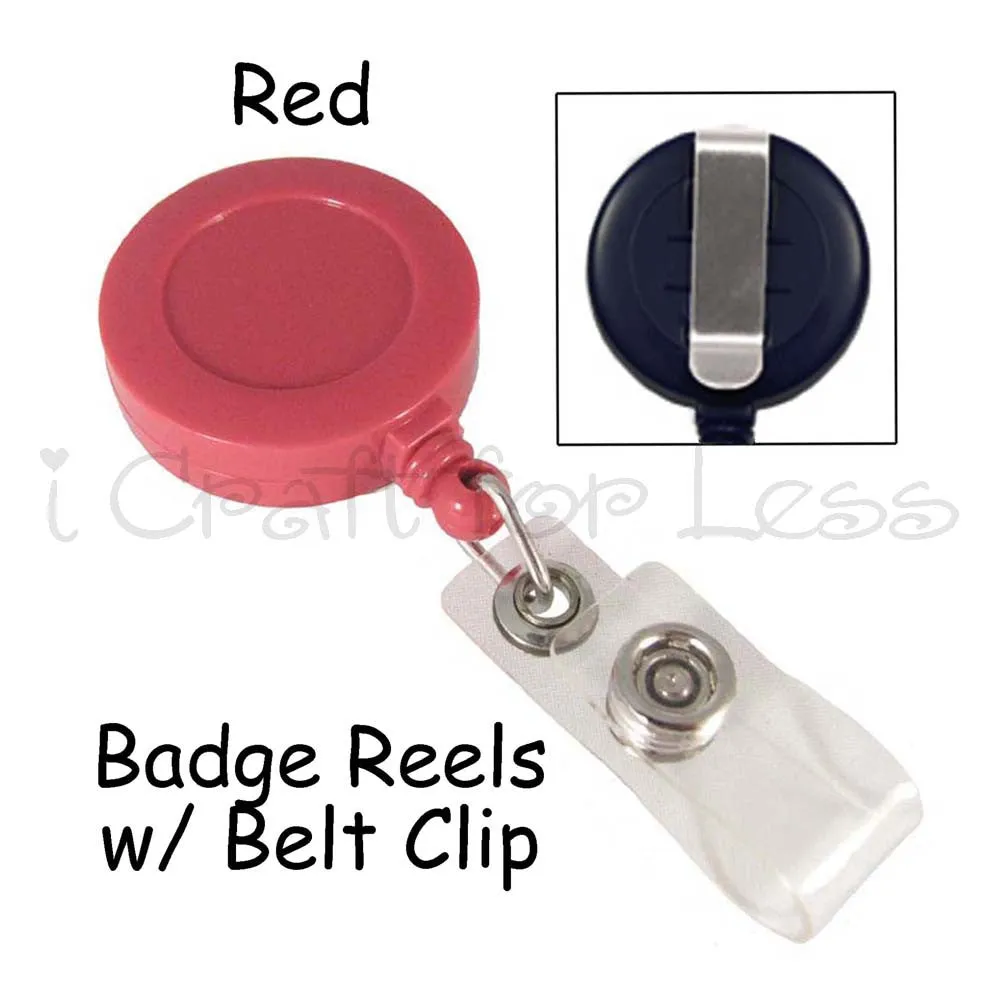 Badge Reel Lanyard with Belt / Slide Clip & Plastic Strap