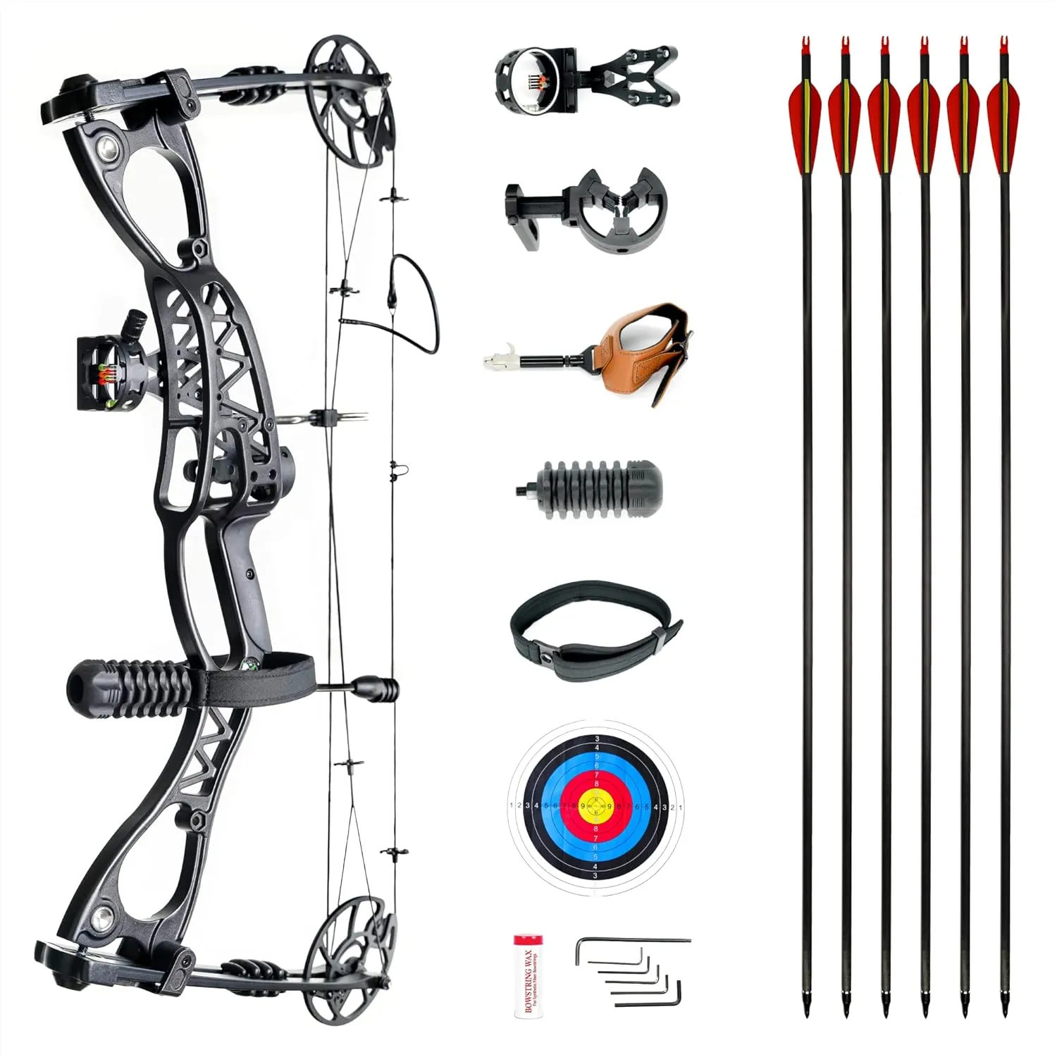BALLISTA Universal X Compound Bow Package for Adults for Target and Hunting, Right Left Handed, 310 fps, 40-65 lbs Draw Weight, No Bow Press Needed