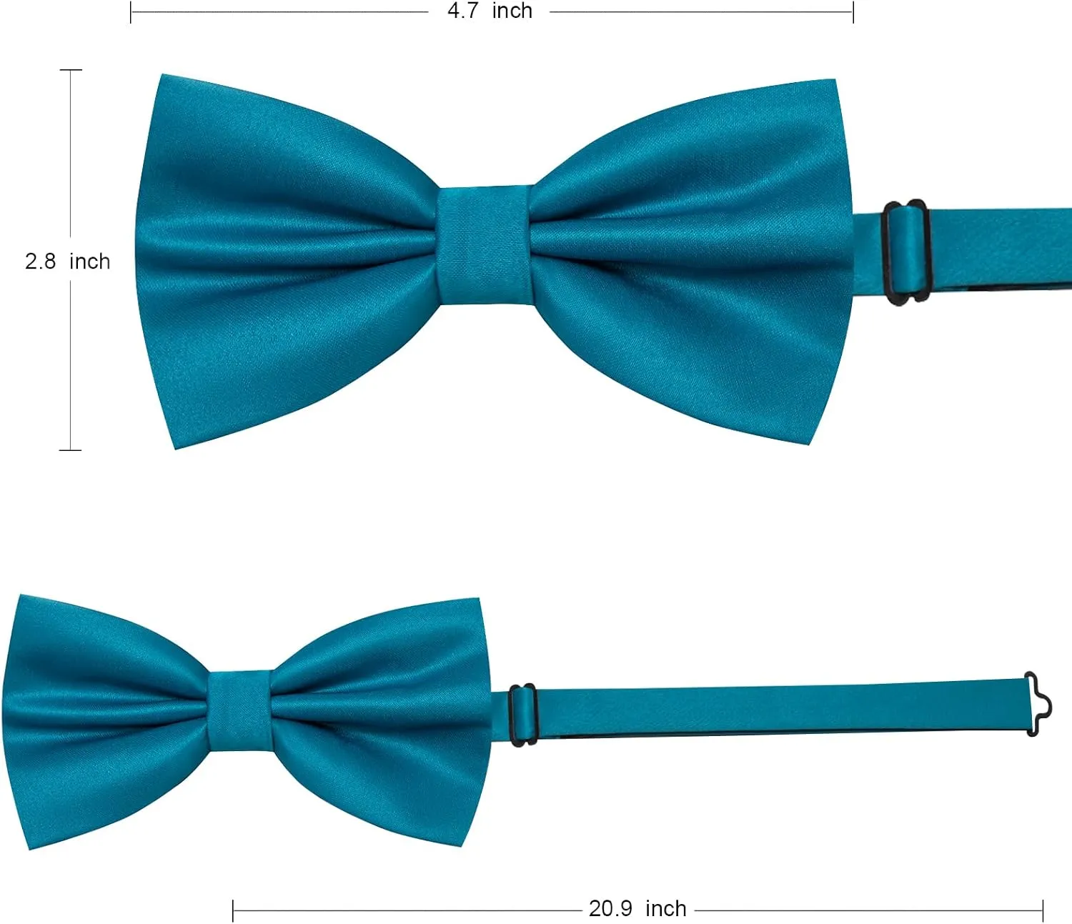 Barry.Wang Bow Tie for Men Solid Color Pre-tied Bowtie Pocket Square Lapel Pin Set Adjustable Formal Tuxedo Bowtie Party