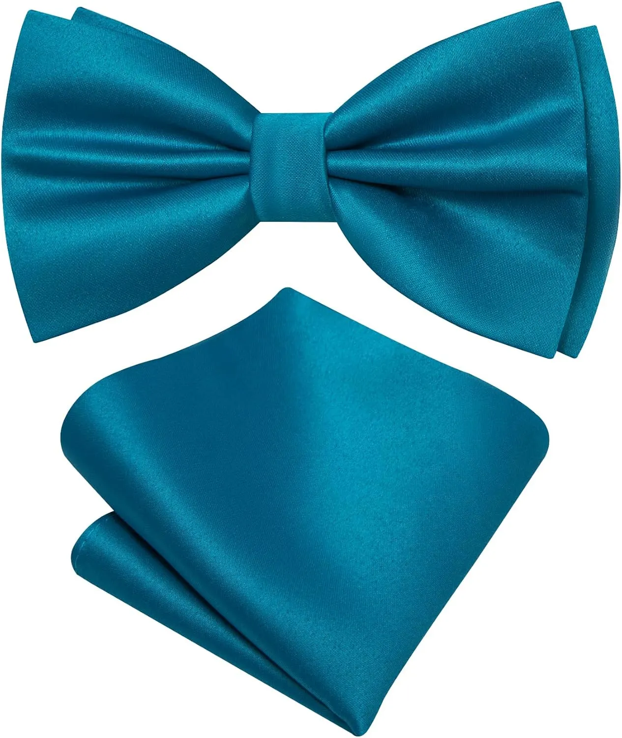 Barry.Wang Bow Tie for Men Solid Color Pre-tied Bowtie Pocket Square Lapel Pin Set Adjustable Formal Tuxedo Bowtie Party
