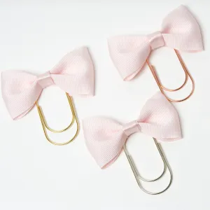 Blush Pink Bow Clip Bookmark in Rose Gold, Gold or Silver