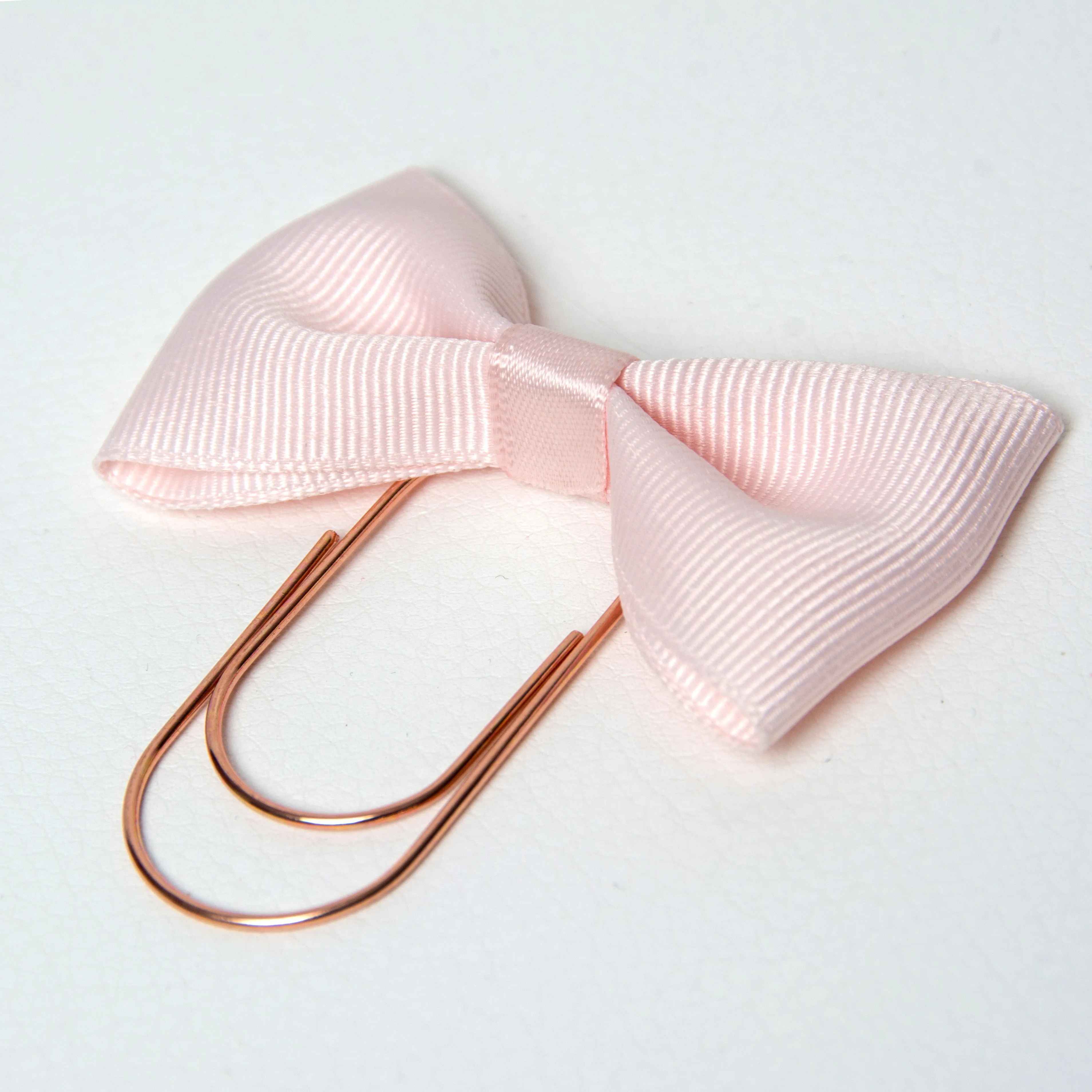 Blush Pink Bow Clip Bookmark in Rose Gold, Gold or Silver