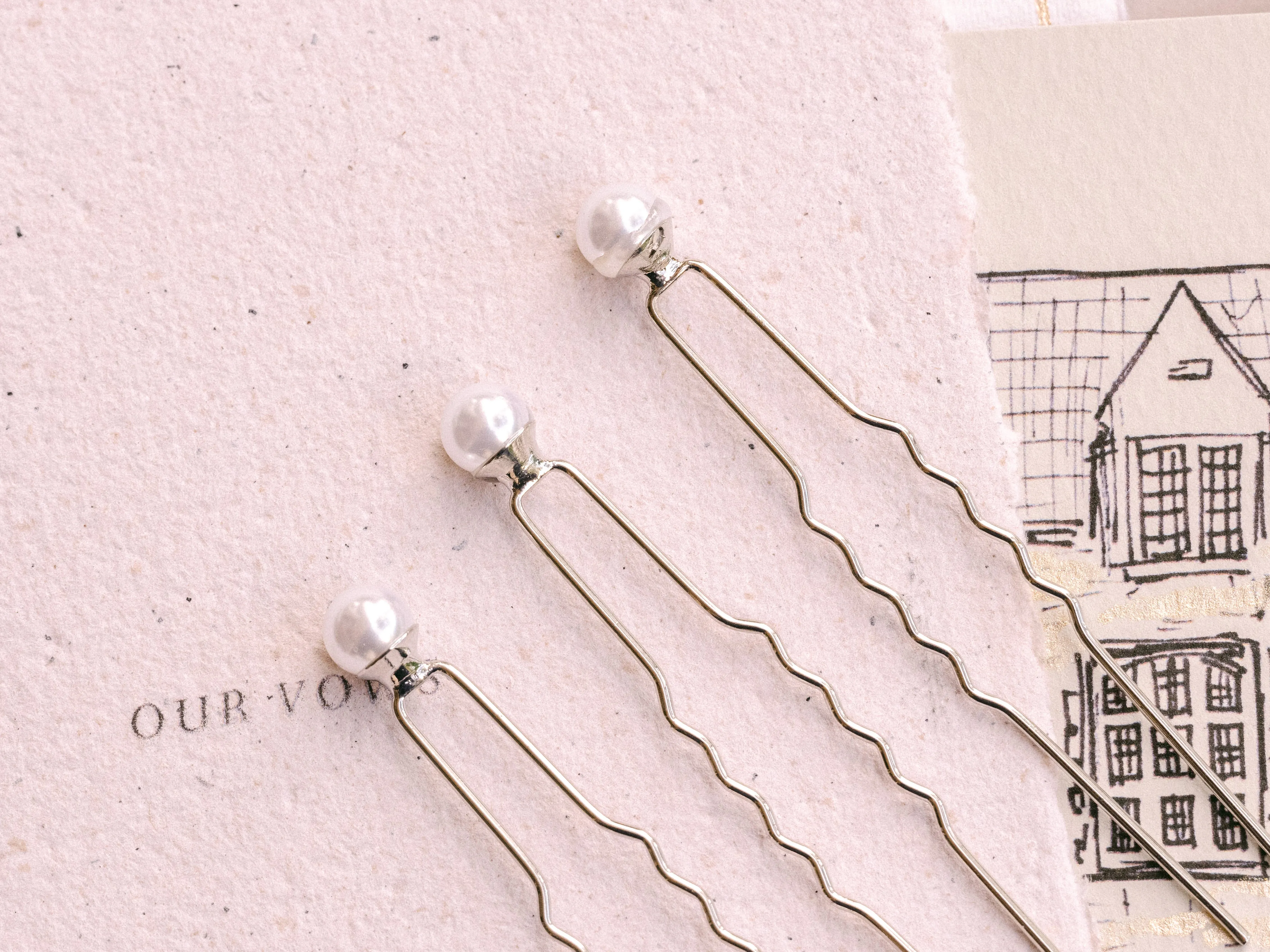 Bridal Pearl Hair Pin Trio