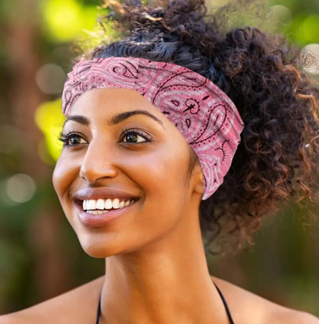CAKURE Boho Headbands Wide Turban Knotted Head Bands African Head Wraps Yoga Hairbands Hair Scarf Elastic Hair Accessories for Women and Girls Pack of 3 (Set-2b)