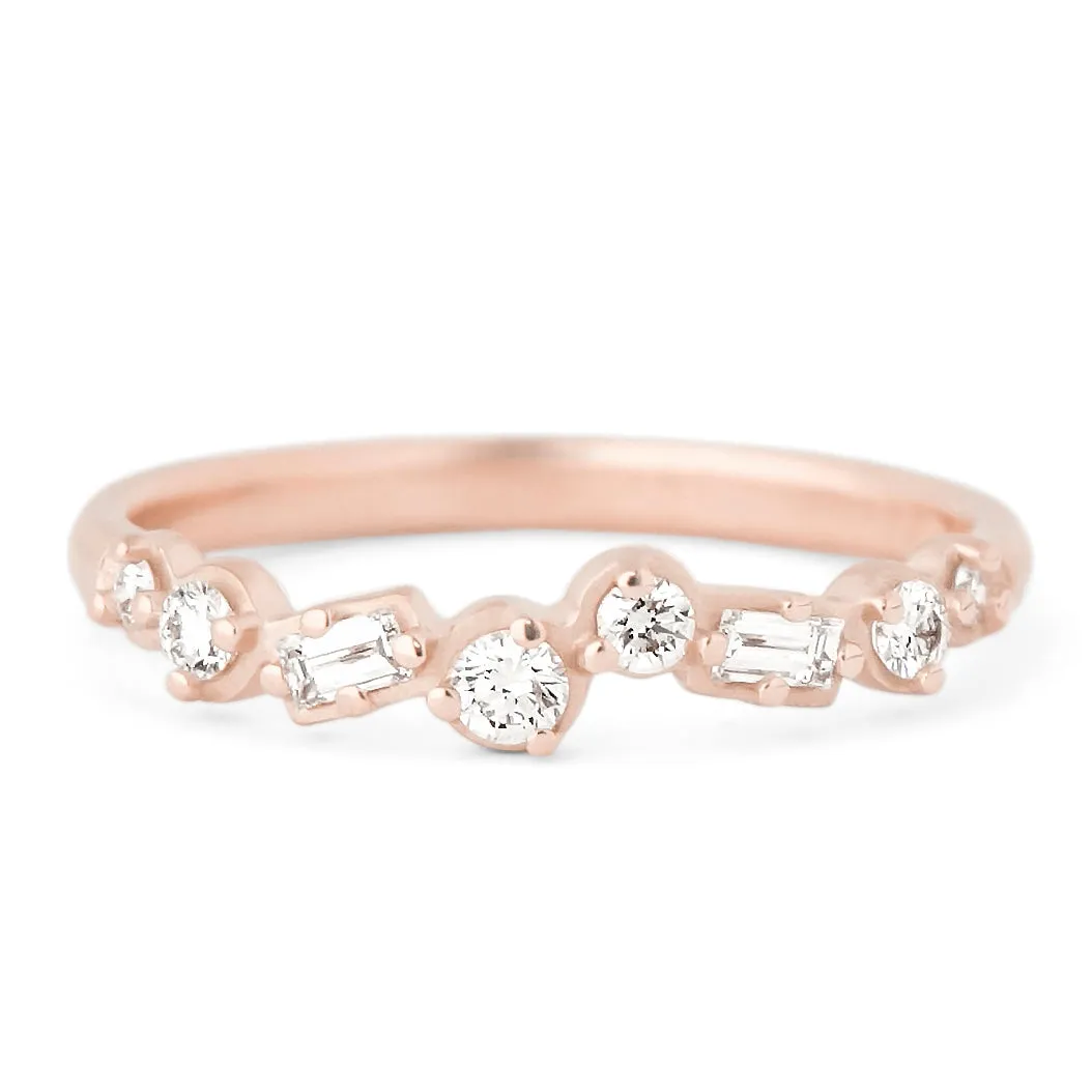 Cascade Baguette and Round Diamond Band