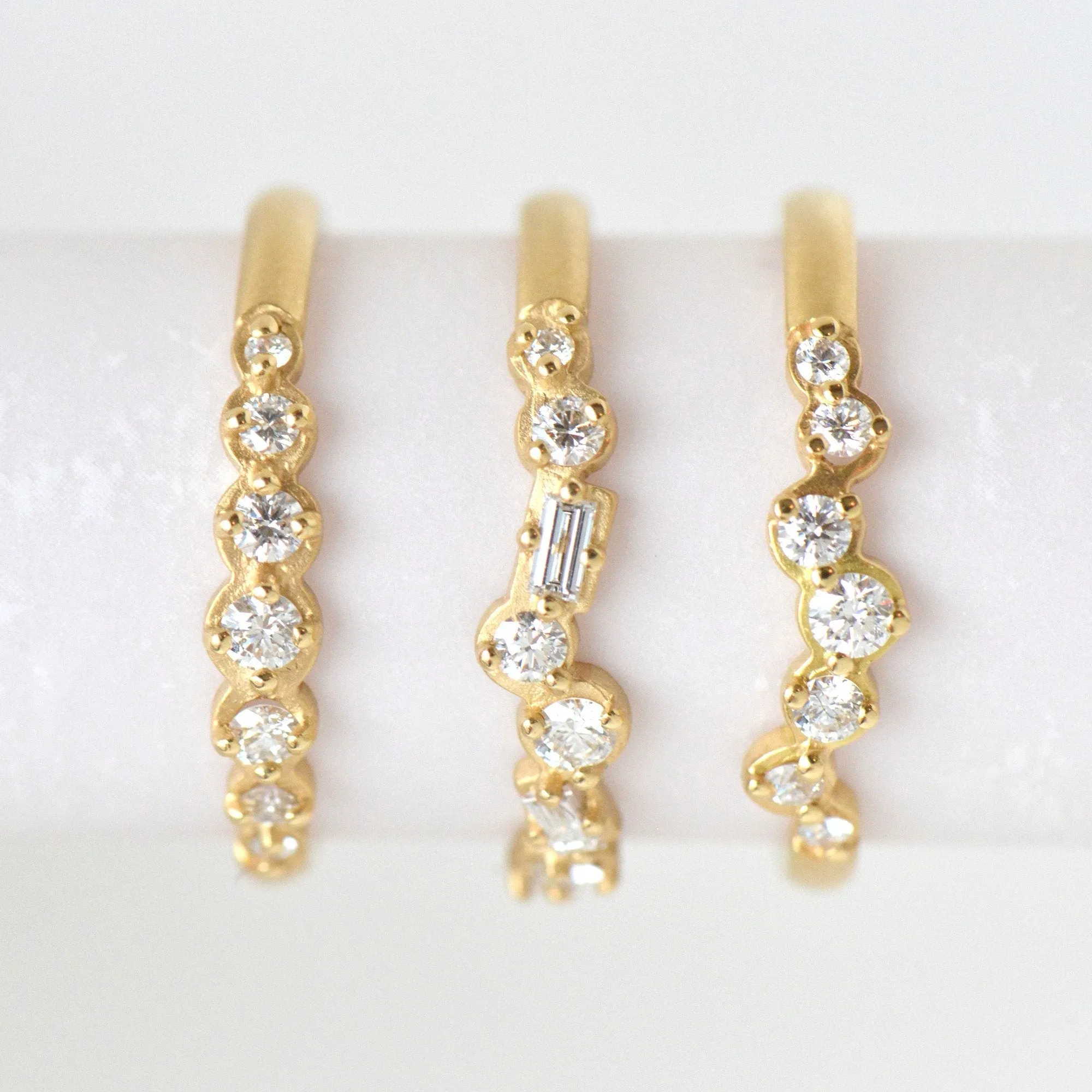 Cascade Baguette and Round Diamond Band