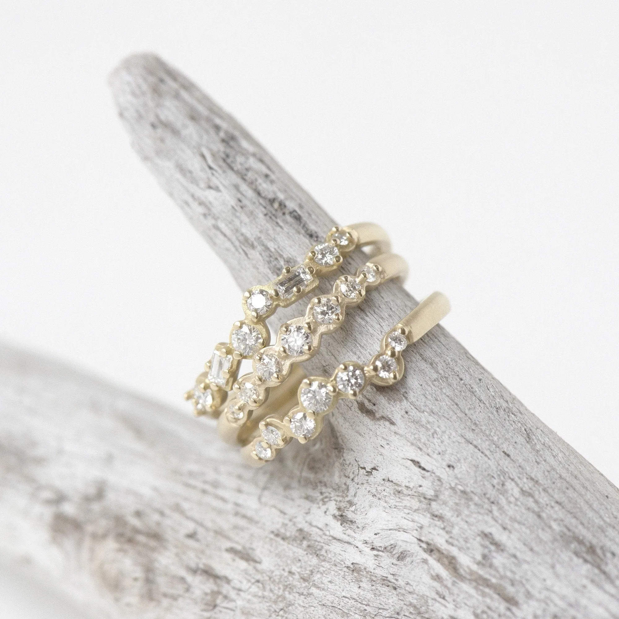 Cascade Baguette and Round Diamond Band