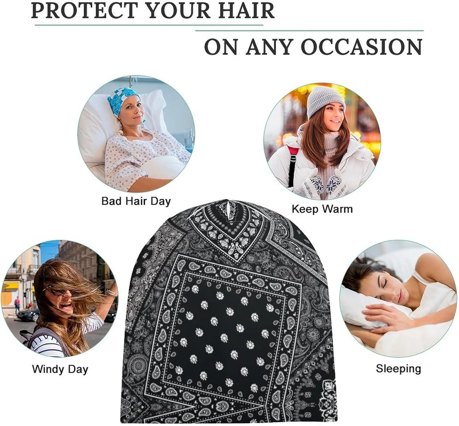 Chemo Headwear Hats Caps for Women, Cancer Headwear Coverings Hats for Women Chemo, Baggy Skull Cap Beanies Women