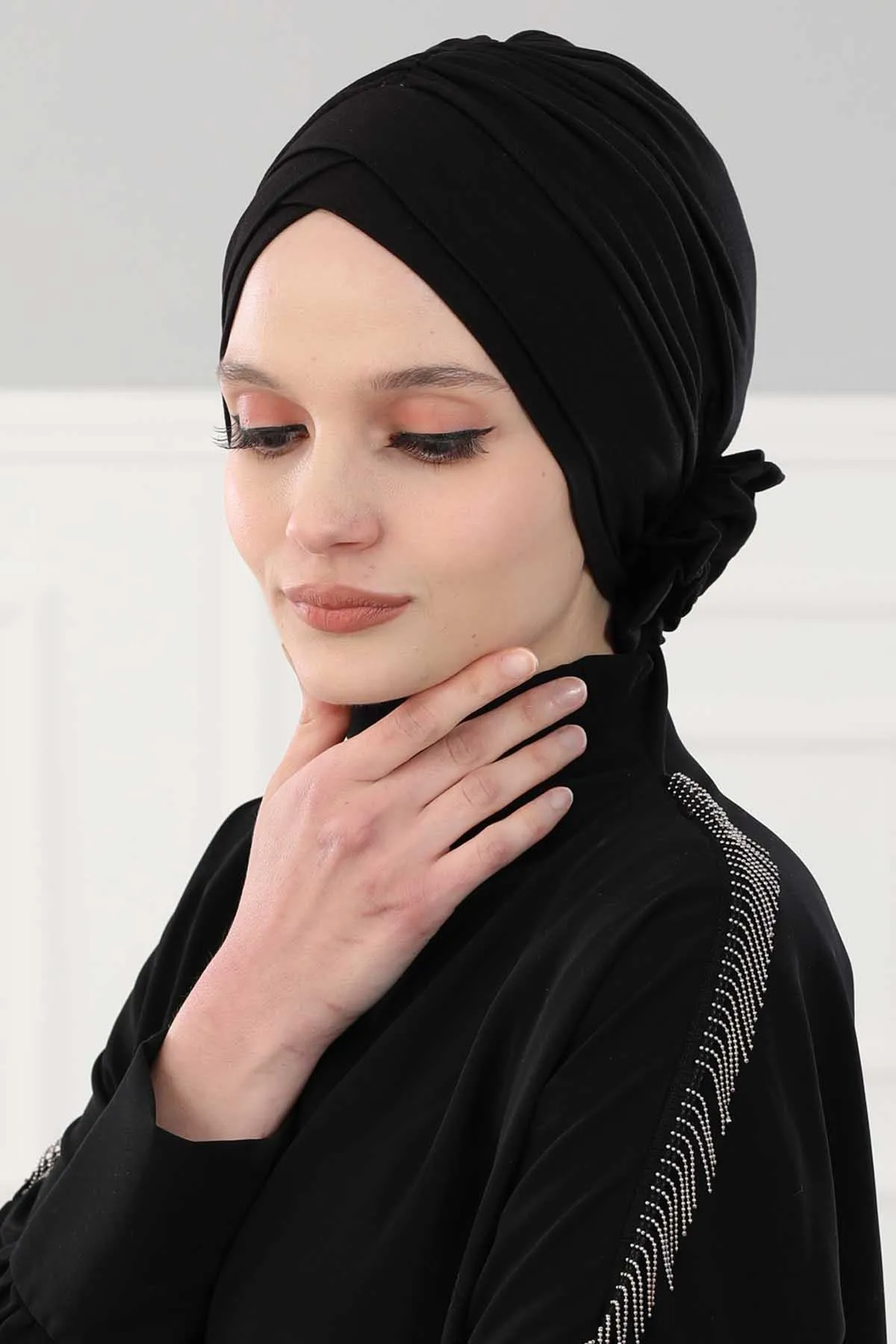 Chic Cotton Instant Turban for Women, Comfortable Lightweight Alopecia and Chemo Head Covering, Trendy Plain Head Turban for Women,B-26