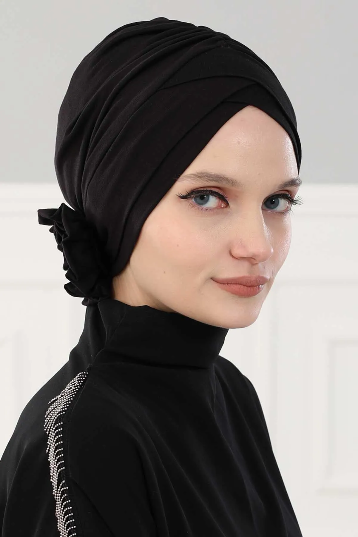Chic Cotton Instant Turban for Women, Comfortable Lightweight Alopecia and Chemo Head Covering, Trendy Plain Head Turban for Women,B-26