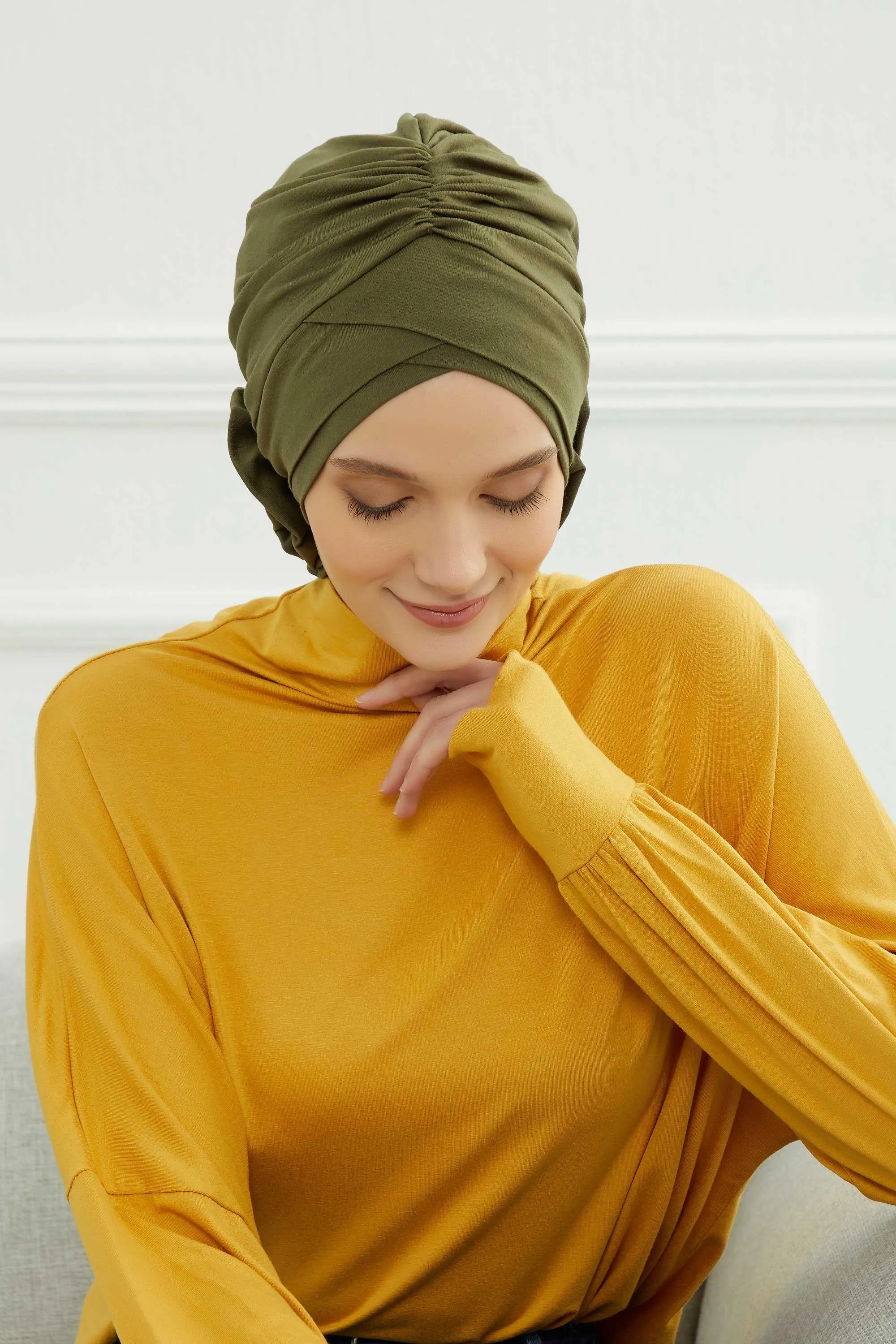 Chic Cotton Instant Turban for Women, Comfortable Lightweight Alopecia and Chemo Head Covering, Trendy Plain Head Turban for Women,B-26