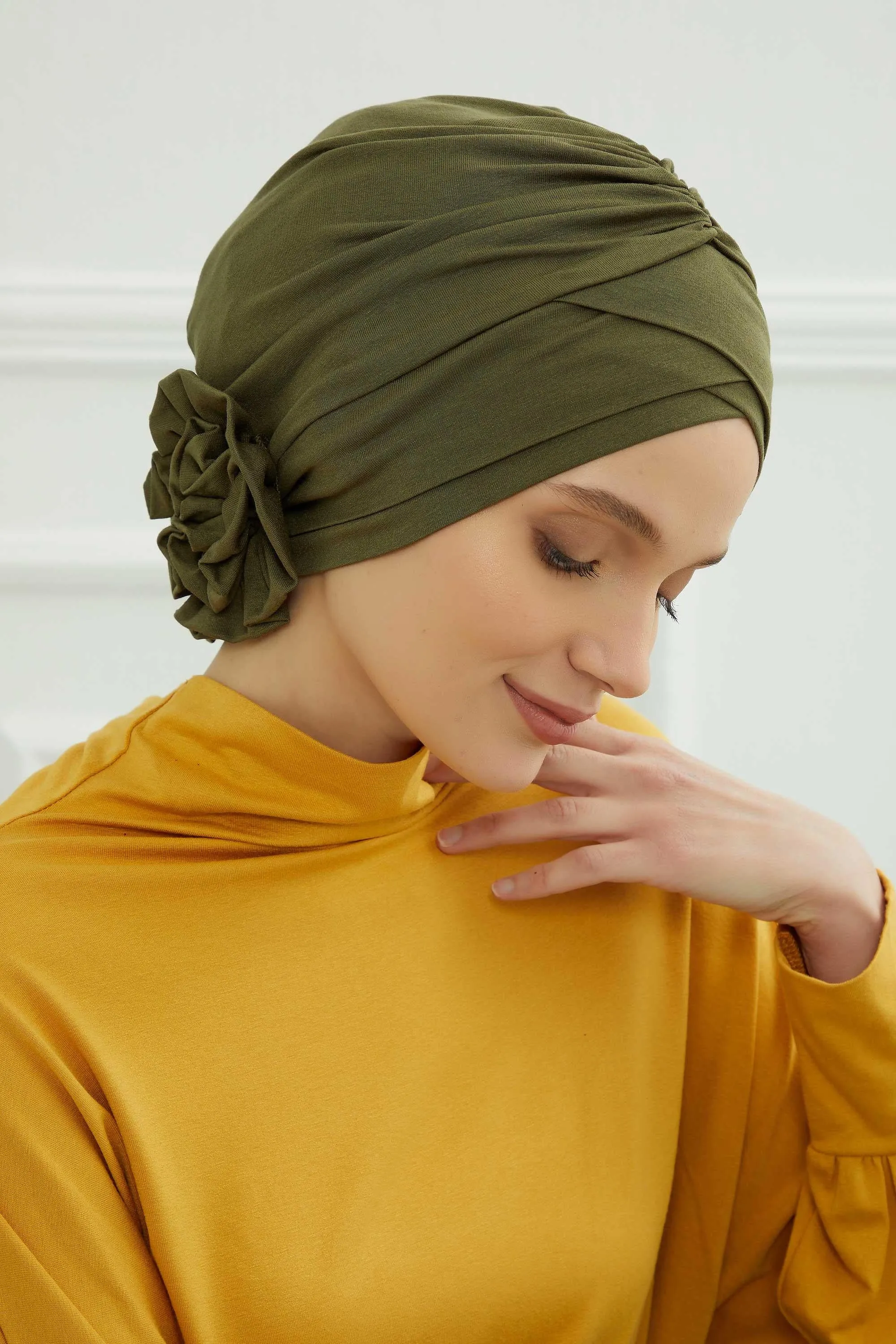 Chic Cotton Instant Turban for Women, Comfortable Lightweight Alopecia and Chemo Head Covering, Trendy Plain Head Turban for Women,B-26