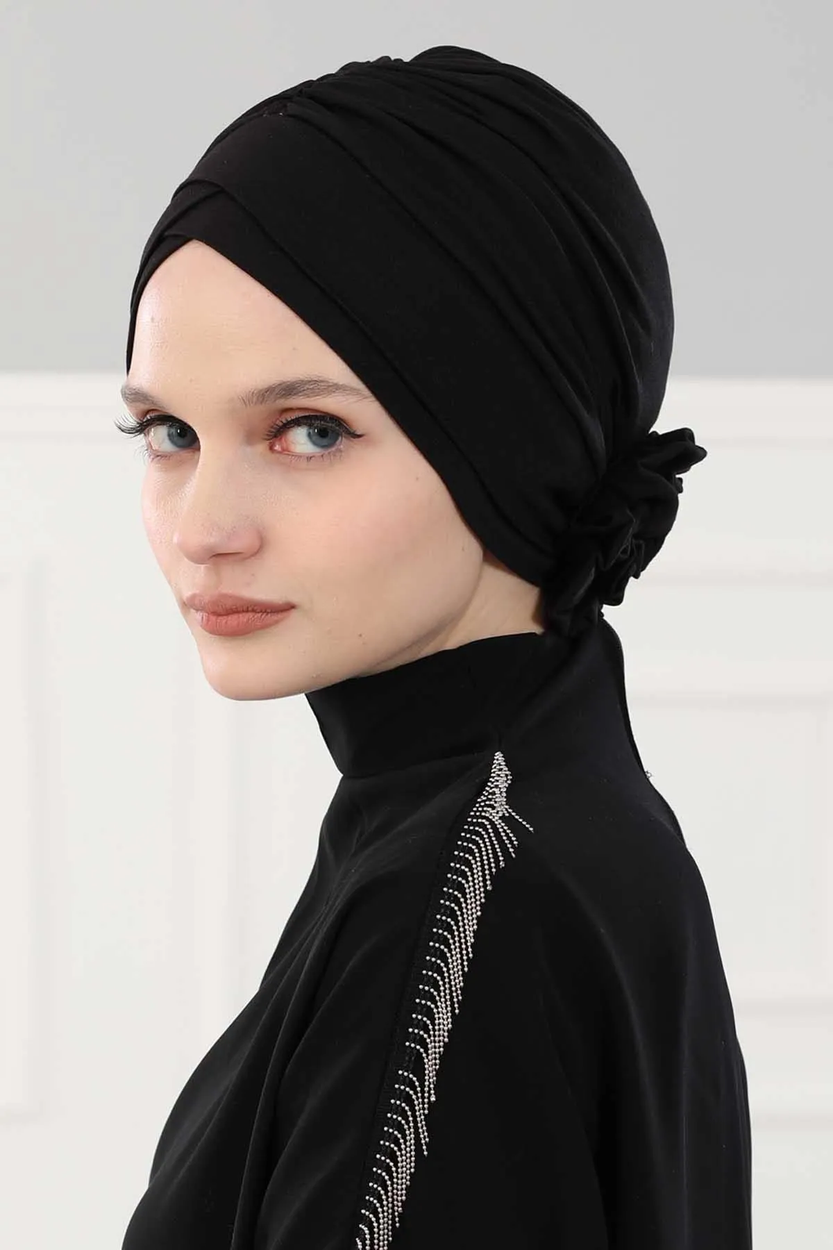 Chic Cotton Instant Turban for Women, Comfortable Lightweight Alopecia and Chemo Head Covering, Trendy Plain Head Turban for Women,B-26
