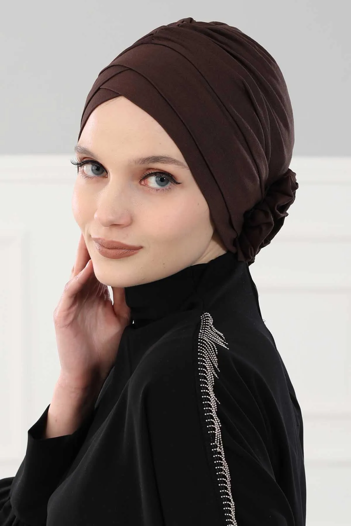 Chic Cotton Instant Turban for Women, Comfortable Lightweight Alopecia and Chemo Head Covering, Trendy Plain Head Turban for Women,B-26