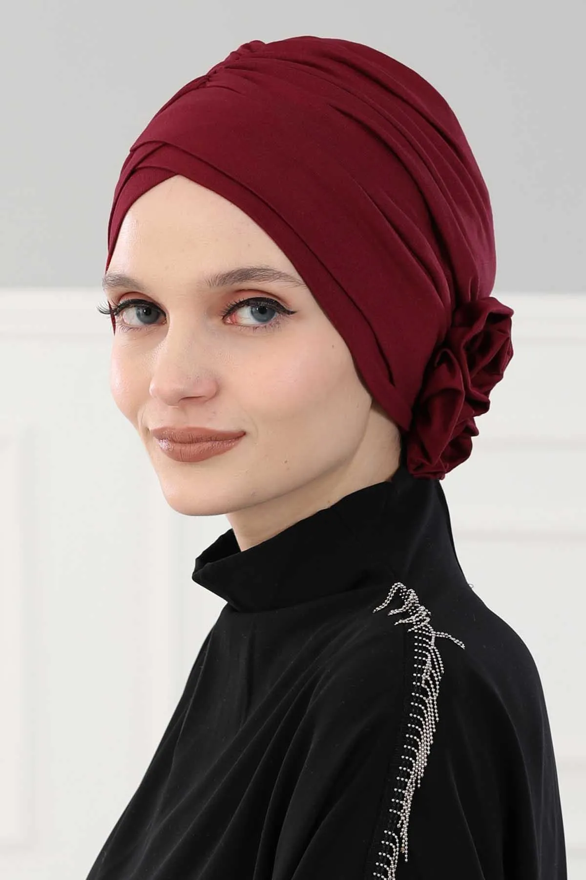 Chic Cotton Instant Turban for Women, Comfortable Lightweight Alopecia and Chemo Head Covering, Trendy Plain Head Turban for Women,B-26
