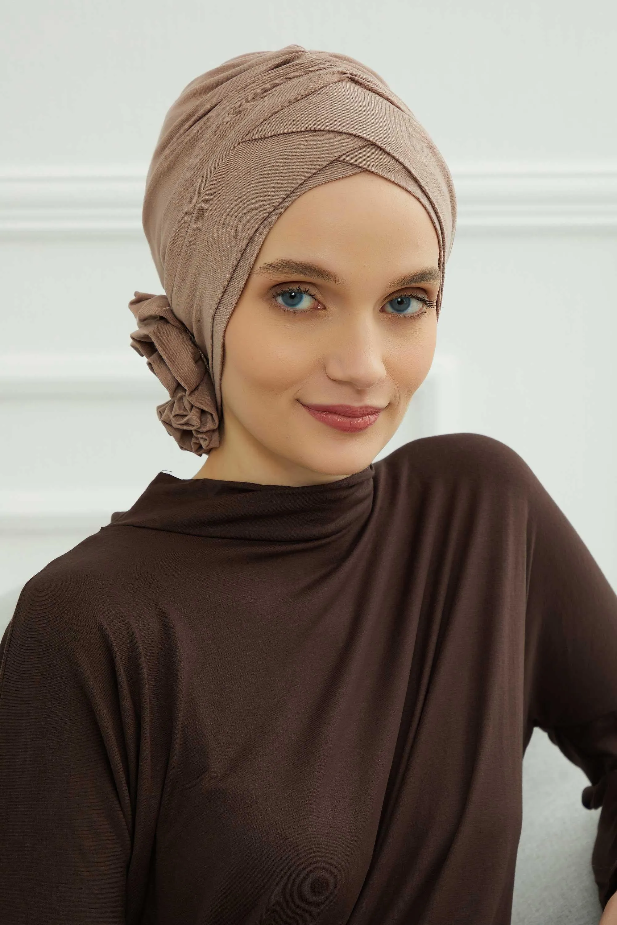 Chic Cotton Instant Turban for Women, Comfortable Lightweight Alopecia and Chemo Head Covering, Trendy Plain Head Turban for Women,B-26