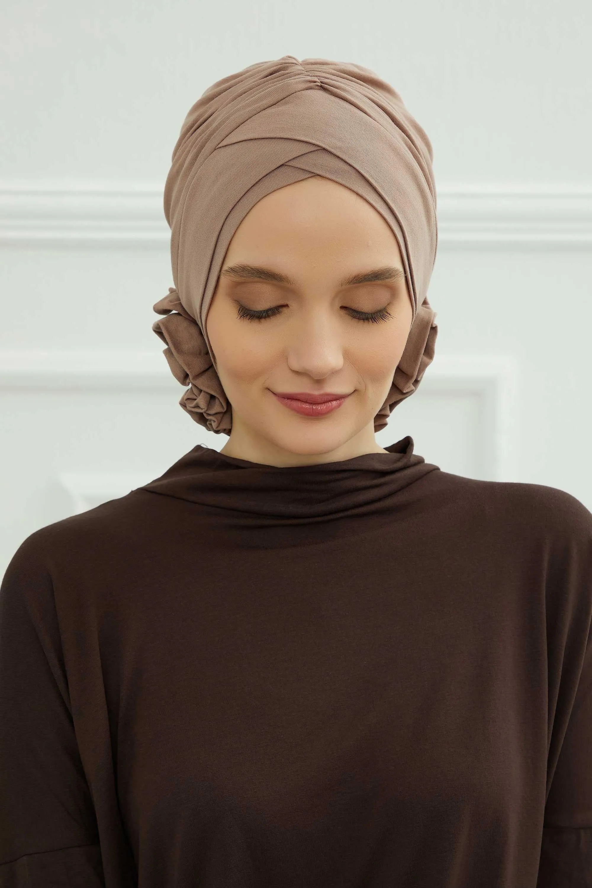 Chic Cotton Instant Turban for Women, Comfortable Lightweight Alopecia and Chemo Head Covering, Trendy Plain Head Turban for Women,B-26