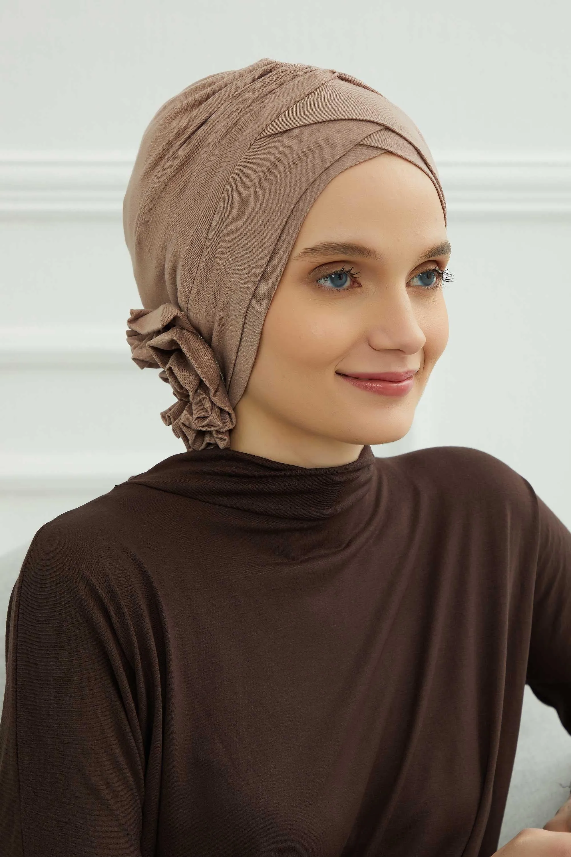 Chic Cotton Instant Turban for Women, Comfortable Lightweight Alopecia and Chemo Head Covering, Trendy Plain Head Turban for Women,B-26