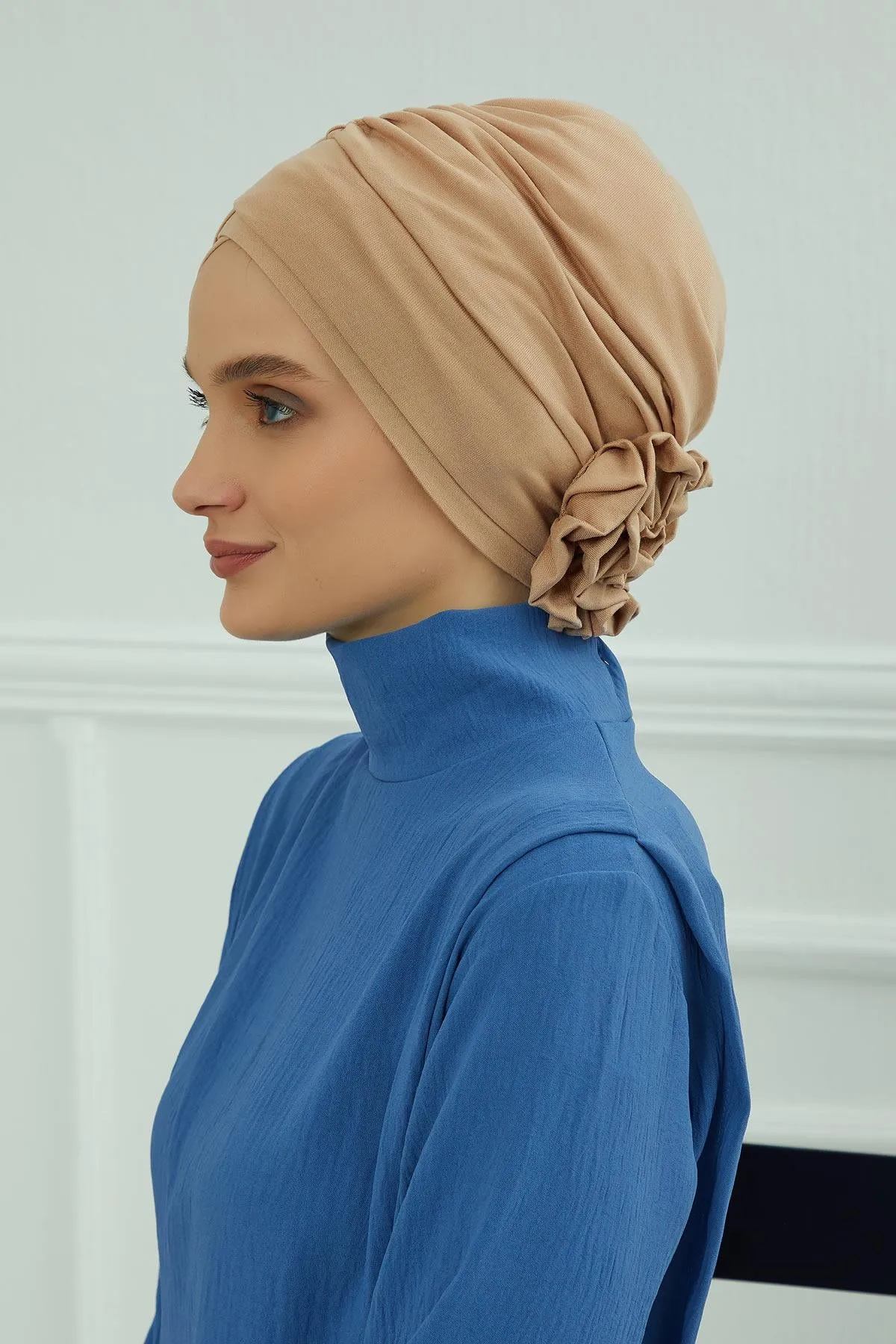 Chic Cotton Instant Turban for Women, Comfortable Lightweight Alopecia and Chemo Head Covering, Trendy Plain Head Turban for Women,B-26