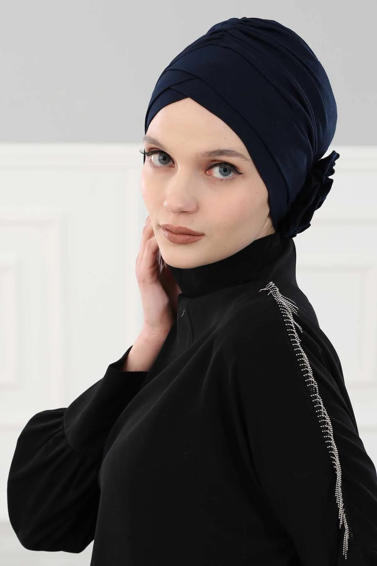 Chic Cotton Instant Turban for Women, Comfortable Lightweight Alopecia and Chemo Head Covering, Trendy Plain Head Turban for Women,B-26