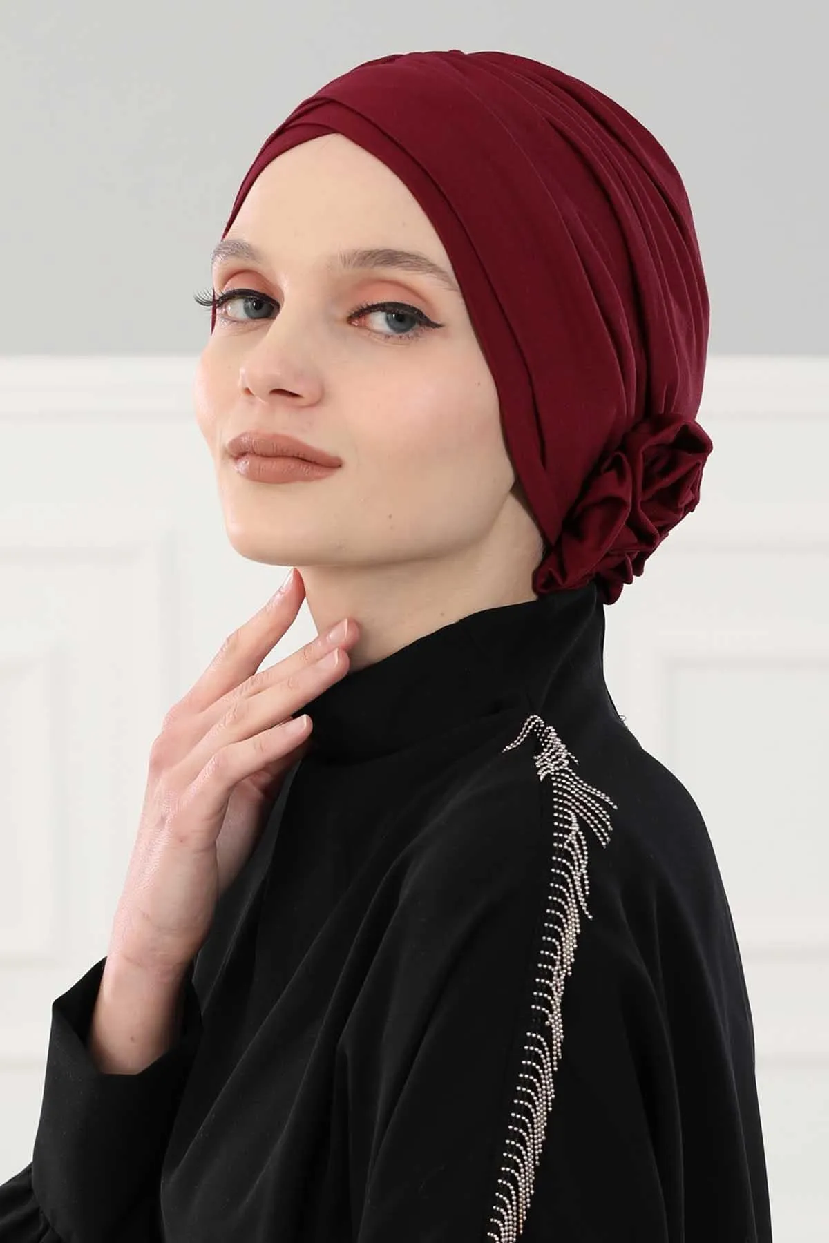Chic Cotton Instant Turban for Women, Comfortable Lightweight Alopecia and Chemo Head Covering, Trendy Plain Head Turban for Women,B-26