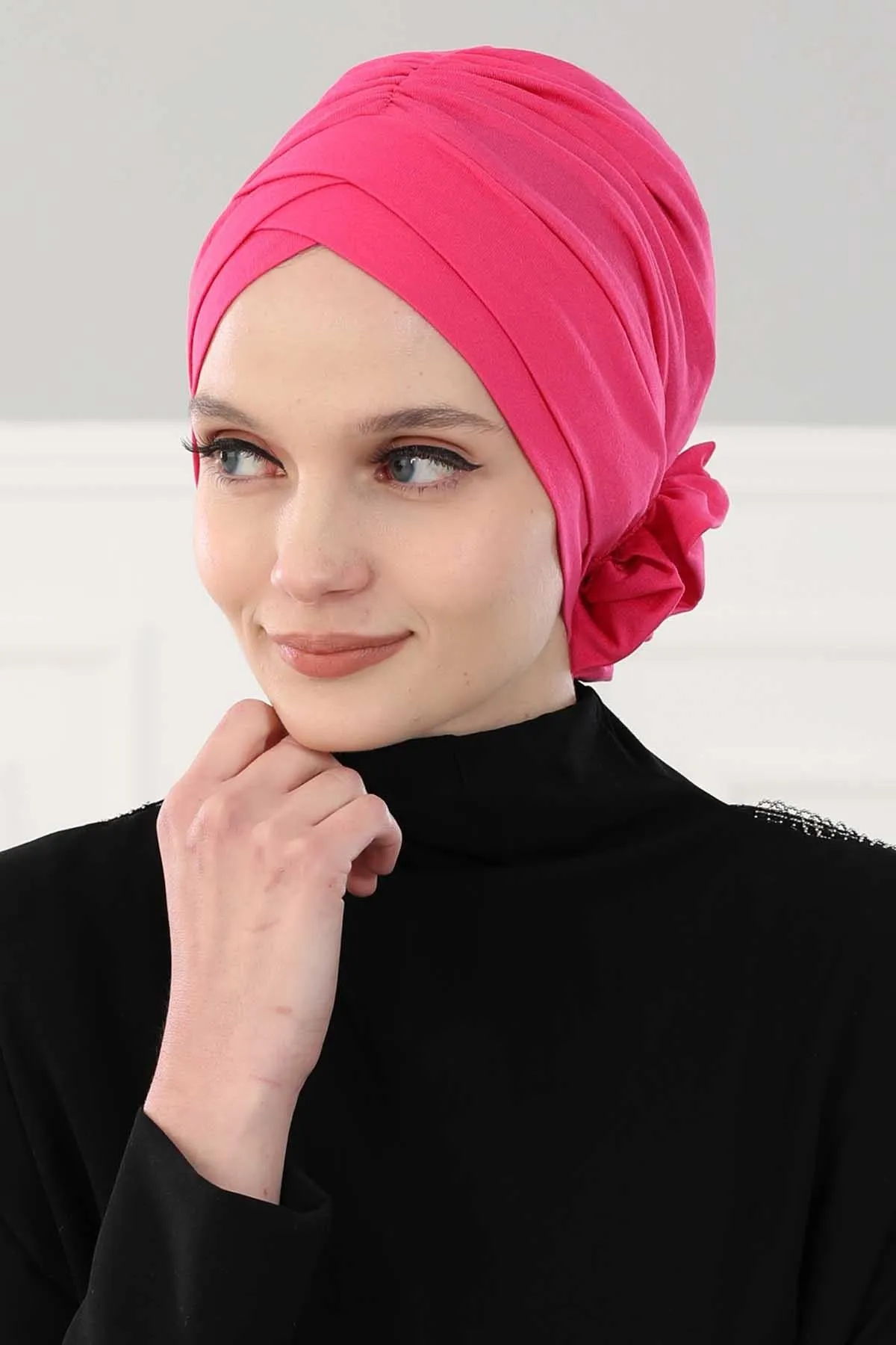 Chic Cotton Instant Turban for Women, Comfortable Lightweight Alopecia and Chemo Head Covering, Trendy Plain Head Turban for Women,B-26