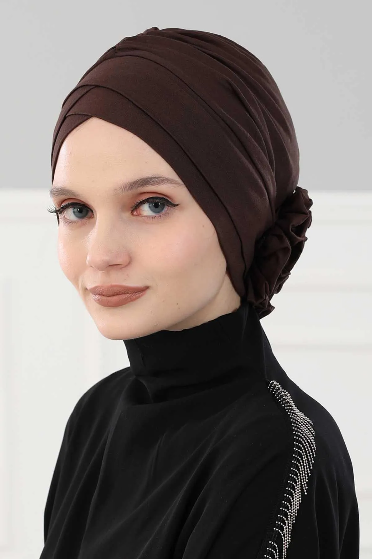 Chic Cotton Instant Turban for Women, Comfortable Lightweight Alopecia and Chemo Head Covering, Trendy Plain Head Turban for Women,B-26