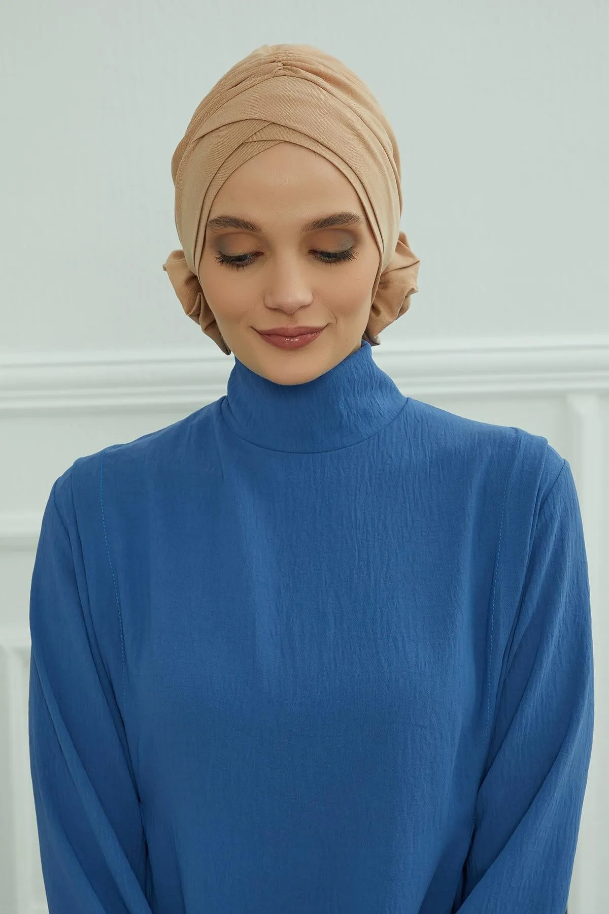 Chic Cotton Instant Turban for Women, Comfortable Lightweight Alopecia and Chemo Head Covering, Trendy Plain Head Turban for Women,B-26