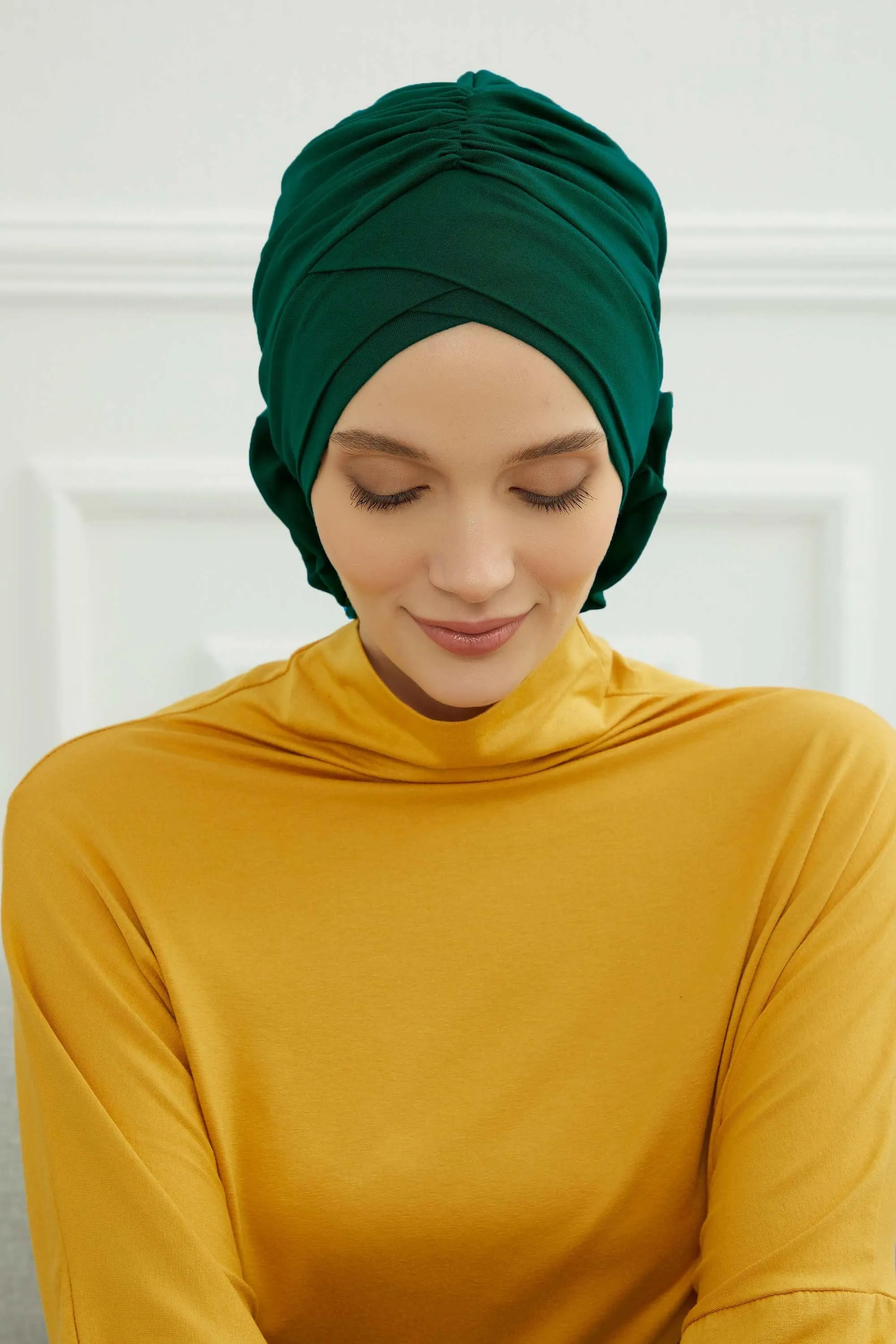 Chic Cotton Instant Turban for Women, Comfortable Lightweight Alopecia and Chemo Head Covering, Trendy Plain Head Turban for Women,B-26