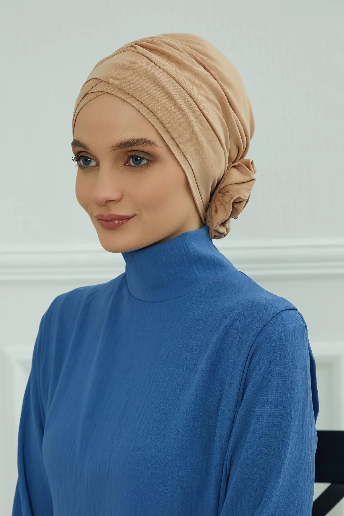 Chic Cotton Instant Turban for Women, Comfortable Lightweight Alopecia and Chemo Head Covering, Trendy Plain Head Turban for Women,B-26