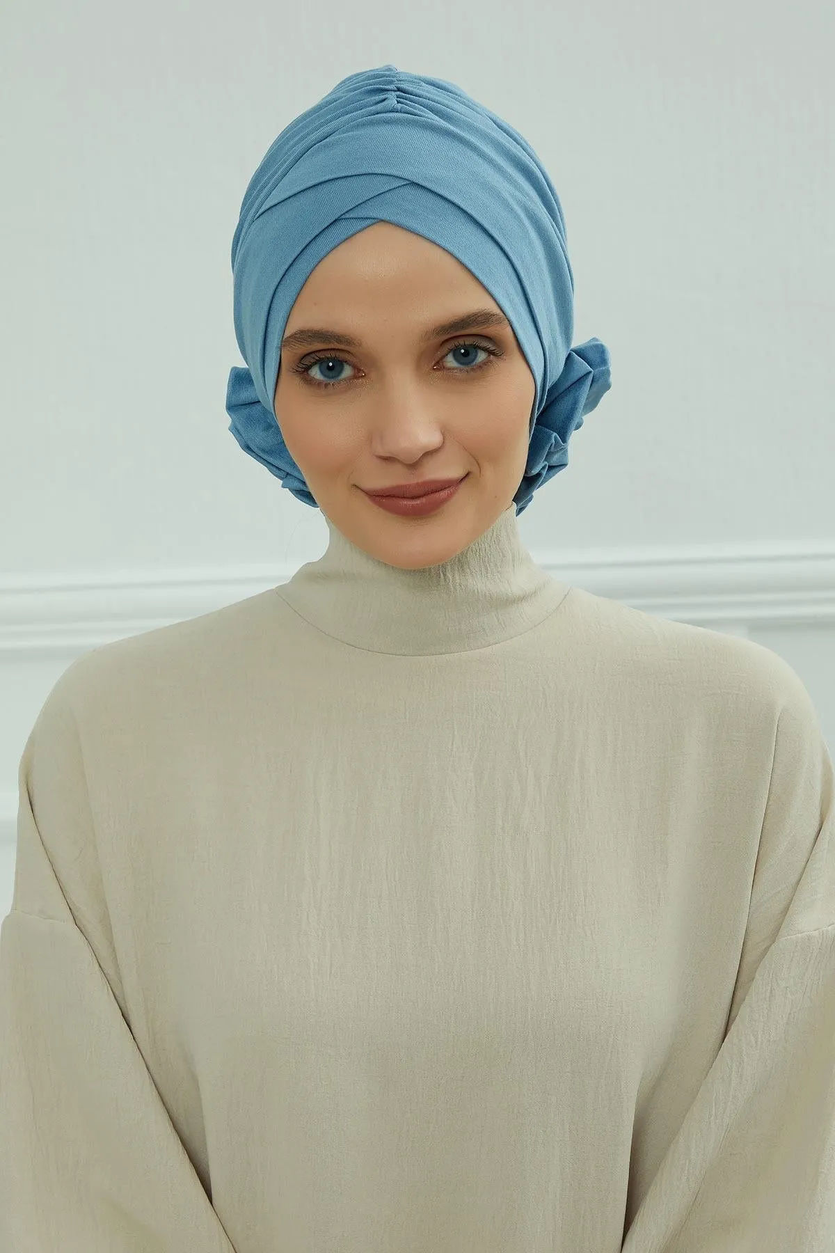Chic Cotton Instant Turban for Women, Comfortable Lightweight Alopecia and Chemo Head Covering, Trendy Plain Head Turban for Women,B-26