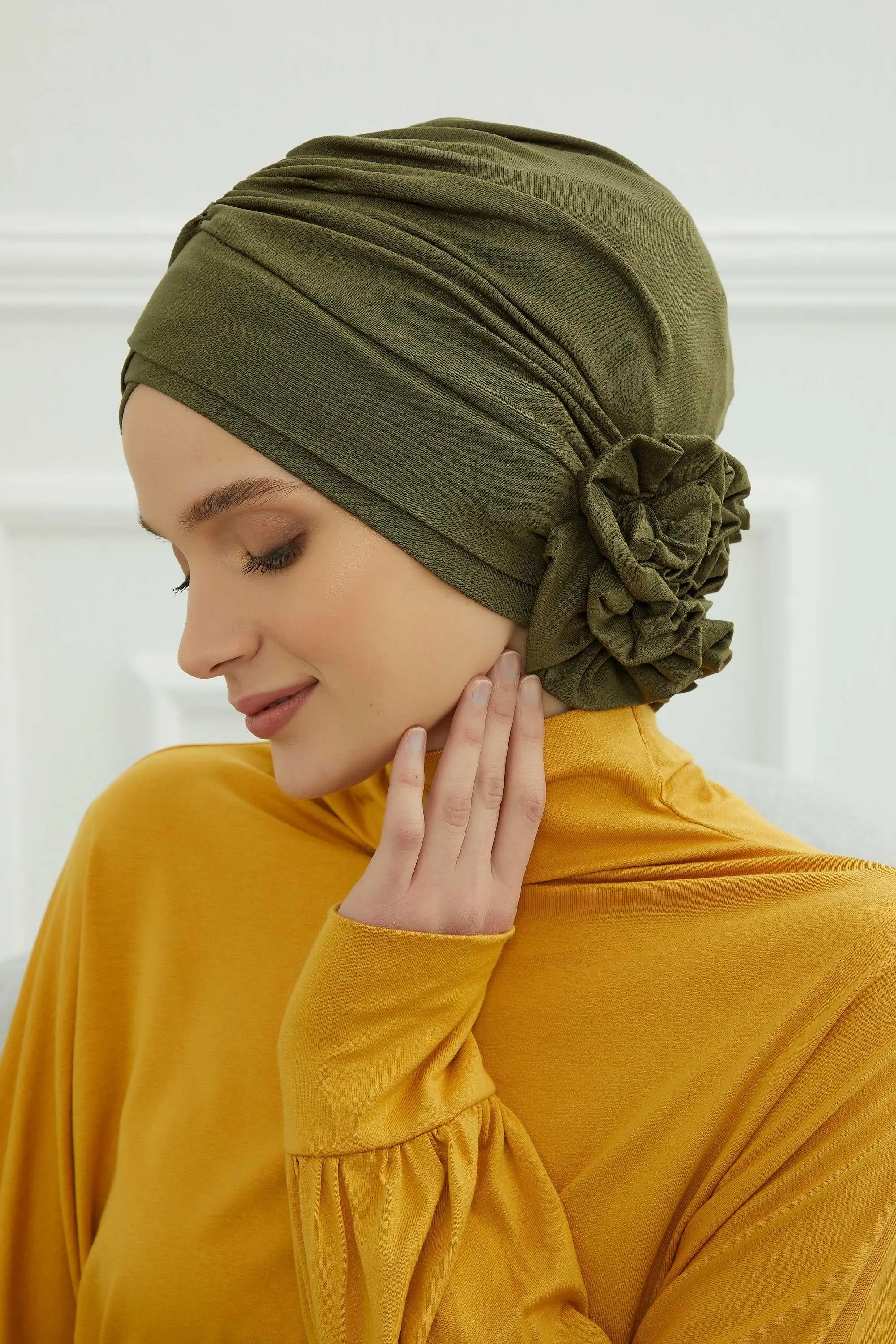 Chic Cotton Instant Turban for Women, Comfortable Lightweight Alopecia and Chemo Head Covering, Trendy Plain Head Turban for Women,B-26